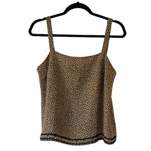 Liz Claiborne leopard print sleeveless blouse tank top size 12
